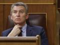 Alberto Núñez Feijóo, durante el Pleno del miércoles