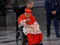 ROME (Italy), 23/04/2025.- Italian cardinal Camillo Ruini arrives in St Peter's Basilica ahead of the transfer of Pope Francis' coffin for three days of lying in state, Vatican City, 23 April 2025. Catholics and well-wishers will pay their respects to the spiritual leader, who died on 21 April 2025, aged 88, until his funeral on 26 April in the plaza in front of the basilica. (Papa, Cardenal, Italia) EFE/EPA/GIUSEPPE LAMI