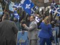 El líder del Bloque Quebequense, Yves-Francois Blanchet, llega a CBC-Radio-Canadá para participar en un debate