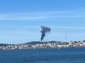 Imagen de la refinería de La Coruña desde Oleiros