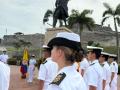 Doña Leonor, durante el homenaje al marino español en Cartagena de Indias