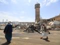 Imágenes de los escombros en el Aeropuerto Internacional de Saná, Yemen