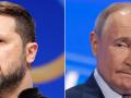 Combinación de imágenes del presidente de Ucrania, Volodimir Zelenski, y el presidente de Rusia, Vladimir Putin
