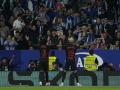 Los jugadores del Barcelona celebran el gol de Lamine Yamal