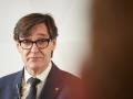 El presidente de la Generalitat de Cataluña, Salvador Illa, este viernes en Pamplona