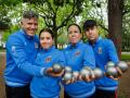 Los cuatro miembros de la familia Sastre Sánchez, que  representarán a Castilla y León en los campeonatos de España de petanca