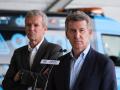 El presidente del Partido Popular, Alberto Núñez Feijóo, interviene ante los medios junto al presidente de la Xunta de Galicia