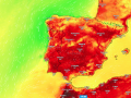 Mapa de temperaturas máximas para el próximo viernes