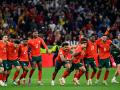 Los futbolistas de Portugal celebran la victoria ante España en los penaltis