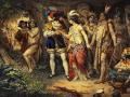 Litografía del francés Nicolas Maurin, el cacique zingari le presenta a su hermana, Aída, a Cortés