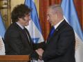 El presidente argentino, Javier Milei (i), y el Primer Ministro de Israel, Benjamín Netanyahu - EFE