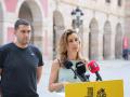 La diputada de la CUP Laia Estrada, este martes en rueda de prensa