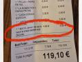 Imagen de la cuenta en la que un restaurante se burla de una niña de cinco años