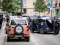 Agentes de la Policía Nacional frente al edificio en Getafe