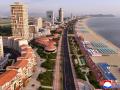Imagen publicada por la Agencia Central de Noticias de Corea del Norte (KCNA) muestra una vista aérea de la Zona Turística Costera de Wonsan Kalma en Wonsan, Corea del Norte