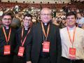 Monseñor Sebastián Chico Martínez, con tres sacerdotes de Jaén, en el Vaticano