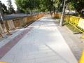 Tramo de la avenida de Vallellano con las baldosas diseñadas por Gaudí