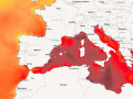 Mapa que marca la temperatura del agua del mar