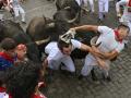 Encierro de los toros de Miura en Pamplona por San Fermín