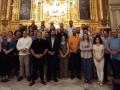 Bernardo N. Fresnillo junto al consiliario de la Agrupación y representantes de las cofradías tras el cabildo de elecciones