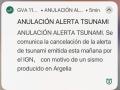 Imagen de la alerta emitida por la app del 112 de la Generalitat Valenciana.
