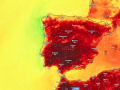 Mapa de temperaturas para este lunes