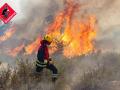 Imagen de las llamas en el incendio declarado en Ibi.
