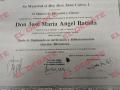 Título de Diplomado en Archivística y Biblioteconomía de José María Angel Batalla