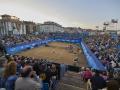 Imagen de la pista en la que se disputa el Tenis Playa de Luanco