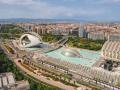 Vista aérea de la Ciudad de las Artes y las Ciencias en Valencia