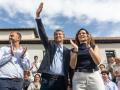 Alberto Núñez Feijóo junto a Isabel Díaz Ayuso y Alberto Escribano