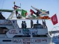 Una de las embarcaciones de la flotilla, rumbo a Gaza