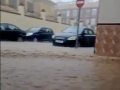 Imagen de la tromba de lluvia entre Cullera y Sueca con calles anegadas.
