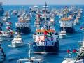 Imagen de la Flotilla días antes de ser interceptada por las fuerzas isarelíes