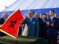 El rey de Marruecos, Mohamed VI, durante la ceremonia de inauguración de las obras de construcción de un complejo industrial del grupo francés Safran