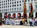 La Plataforma en Defensa de Feve de León concentrada frente al Ministerio de Transportes, en una imagen de archivo
ICAL