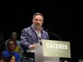 El presidente de Vox, Santiago Abascal, participa en un acto público en Cáceres