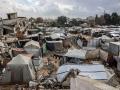 Una fotografía muestra un campo de desplazados en la ciudad de Gaza
