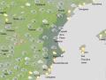 Mapa con la previsión de lluvias para este martes 2 de diciembre en la Comunidad Valenciana.