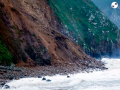 Imagen del desprendimiento en los acantilados próximos a la playa de Campelo, Valdoviño (La Coruña)