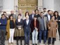Imagen de la diputada de Compromís Àgueda Micó junto con cargos de ERC, Bildu, BNG, Comuns y Més per Mallorca ante el Congreso de los Diputados.