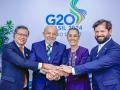 Los presidentes izquierdistas Petro, Lula, Scheinbaum y Boric en la cumbre del G20 en Brasil