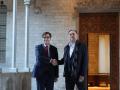 El presidente de la Generalitat, Salvador Illa, y el líder de ERC, Oriol Junqueras, en la Generalitat