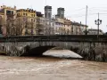 Crecida del río Onyar, a su paso por el centro de Gerona