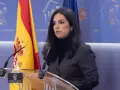 La portavoz de Vox en el Congreso, Pepa Millán, en una rueda de prensa