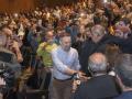 El líder de Vox, Santiago Abascal, en un acto electoral de su partido en Huesca