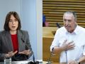 Imagen de la secretaria general del PSPV-PSOE, Diana Morant, y del portavoz de Compromís, Joan Baldoví