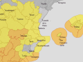Mapa con los avisos de Aemet para este jueves 5 de febrero en la Comunidad Valenciana.