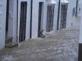 Calle convertida en río en la localidad gaditana de Grazalema tras el paso de la borrasca Leonardo