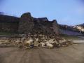 Vista del torreón del recinto amurallado del parque del cerro de San Vicente de la muralla de Salamanca, que se ha venido abajo a primera hora de la mañana de este viernes como consecuencia de las intensas lluvias registradas durante toda la jornada de ayer,el derrumbe se ha producido en la zona de la Vaguada de la Palma, a la altura de la rotonda de la Sagrada Familia, en dirección a la catedral, entre las 6.00 y las 6.10 horas. EFE/JM García
